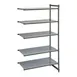 Cambro CBA244884S5580 Camshelving® Basics Plus Solid 5-Shelf Add-On Unit - 24" x 48" x 84" 1 image