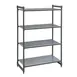 Cambro CBU244264VS4580 Camshelving® Basics Plus Starter Unit w/ 3 Vented and 1 Solid Shelf - 24" x 42" x 64" 1 image