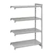 Cambro CPA183684S4PKG Camshelving® Premium Solid 4-Shelf Add-On Shelving Unit - 18" x 36" x 84" 1 image