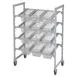 Cambro CPM244867FX1480 Mobile Flex Station Display Rack w/ (4) Open Shelves, Steel/Poly 1 image