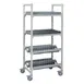 Cambro CPMU243675D4PKG 36" x 24" 75" Camshelving® Mobile Drying/Storage Rack w/ Plastic, 4 Tiers 1 image