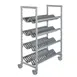 Cambro CPMU244875PDPKG 48" x 24" 75" Camshelving® Premium Mobile Angled Drying Rack Cart, Speckled Gray 1 image