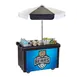 Cambro CVC55110 Camcruiser Black Vending Cart w/ Umbrella, 1 Counter Well, 2 Compartments 1 image