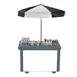 Cambro CVC55191 Camcruiser Granite Gray Vending Cart w/ Umbrella, 1 Counter Well, 2 Compartments 1 image