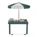 Cambro CVC55192 Camcruiser Granite Green Vending Cart w/ Umbrella, 1 Counter Well, 2 Compartments 1 image