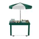 Cambro CVC55519 Camcruiser Green Vending Cart w/ Umbrella, 1 Counter Well, 2 Compartments 1 image