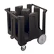 Cambro DC1225110 240 Plate Black Polyethylene Dish Dolly Cart, 32-3/4"L x 27-1/2"W, 4 Columns, NSF 1 image