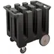 Cambro DC575110 6 Column Black Dish Caddy Cart, 360 Plates, 32-5/8"W x 23-1/2"L, Polyethylene, NSF 1 image