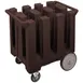 Cambro DC575110 6 Column Black Dish Caddy Cart, 360 Plates, 32-5/8"W x 23-1/2"L, Polyethylene, NSF 2 image