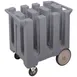 Cambro DC575110 6 Column Black Dish Caddy Cart, 360 Plates, 32-5/8"W x 23-1/2"L, Polyethylene, NSF 3 image