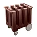 Cambro DC575131 6 Column Dish Caddy Cart, 32.625W x 23.5L x 31.75H, Dark Brown, Polyethylene, 360 Plate Capacity 1 image