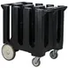 Cambro DC700110 6 Column Black Polyethylene Dish Caddy Cart, 360 Plate Capacity, 32.625"W x 23.5"L x 31.75"H 1 image