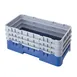 Cambro HBR712186 Camrack Base Rack, Half Size, Navy Blue, Polypropylene, 19-3/4" x 9-7/8", 8-1/8" Inside Rack Height, with 3 Soft Gray Extenders 1 image