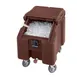 Cambro ICS100L4S131 Plastic Mobile Ice Bin / Ice Caddy, 100 lb, Dark Brown 1 image