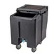Cambro ICS125T110 Plastic Tall Mobile Ice Bin / Ice Caddy, 125 lb, Black 1 image