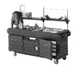 Cambro KVC854426 CamKiosk Polyethylene Black / Granite Gray Vending Cart w/ 4 Pan Wells 1 image