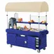 Cambro KVC854C186 CamKiosk Polyethylene Navy Blue Vending Cart w/ 4 Pan Wells and Canopy 1 image