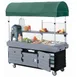 Cambro KVC854C186 CamKiosk Polyethylene Navy Blue Vending Cart w/ 4 Pan Wells and Canopy 2 image