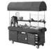 Cambro KVC854C426 CamKiosk Polyethylene Black / Granite Gray Vending Cart w/ 4 Pan Wells and Canopy 1 image
