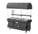 Cambro KVC856C186 CamKiosk Polyethylene Navy Blue Vending Cart w/ 6 Pan Wells and Canopy 1 image