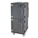 Cambro PCUHCSP615 2-Compartment Heated Holding Cabinet, 32 GN 1/1 Capacity, Polyethylene Exterior, Gray, Front Load, 4-Caster 1 image