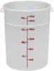 Cambro RFS22148 Round Container, 22 Qt 14‑7/8" Dia x 15" H Natural White Polyethylene, Only 1 image