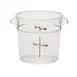 Cambro RFSCW1135 Round 1‑qt Clear Polycarbonate Container, 6‑1/16" Dia x 5" H, -40°F to 210°F 1 image