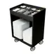Cambro TC1418110 Black Tray & Silver Cart w/ Vinyl Cover and  (8) Clear Pans 1 image