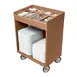 Cambro TC1418157 Coffee Beige Tray & Silver Cart with Pans & Vinyl Cover, (8) Compartments 1 image