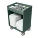 Cambro TC1418192 Granite Green Tray & Silver Cart with Pans & Vinyl Cover, (8) Compartments 1 image