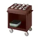 Cambro TDCR12131 Dark Brown Dish Cart & Cutlery Rack w/ Vinyl Cover, (12) Compartments 1 image