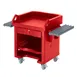 Cambro VCSWRHD158 Versa Cash Register Cart, 52-3/4L x 32W x 43-3/4H, Hot Red, Lockable Center Drawer, Adjustable Shelf, Polyethylene Construction 1 image