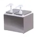Carlisle 38502 Topping Rail Dispenser 9-5/8"L x 7-3/4"W x 10-3/4"H Dual Steel 2 Pumps, 2 2.5 Qt Jars 1 image