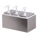 Carlisle 38503 Topping Dispenser, 14-7/16" L x 7-3/4" W x 12-1/2" H, 3 Pumps, 3 2-1/2 Qt Jars, Steel 1 image