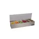 Carlisle B4186L Garnish Tray, Non-Chilled, 18"W x 5-3/4"D x 3-1/2"H, 6 Compartments, Stainless Steel 1 image