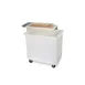 Carlisle BIN4402 Mobile Ingredient Bin, 44-Gallon White Polyethylene, Sliding Lid, Heavy-Duty Casters 1 image