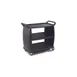 Carlisle CC224303 3-Shelf Black Utility / Bus Cart w/ 300 lb. Capacity - 42"L x 23"W 1 image