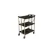 Carlisle SBC152103 Fold 'N Go Black Folding Utility Cart, (3) 15" x 20-1/2" Shelves 1 image