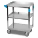 Carlisle UC3031524 Stainless Steel 3 Shelf Utility Cart - 24"L x 15-1/2"W 1 image