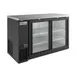 Coldline CBB-60G-SL 2‑Sect Bar Cooler, 60" Width, 19.6 cu ft, Black/Stainless, Glass Doors, R290 1 image