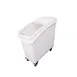 CAC China IBIN-21 - 21 Gal. Mobile Bin, White Plastic, Sliding Lid, 3" Casters, 1 Scoop - 1/Set 1 image