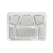 CAC China STRY-6T Compartment Tray, 15-1/2" x 11-1/2", 6 Compartments, Stainless Steel, Trapezoid 1 image
