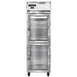 Continental Refrigerator 1FNGDHD 26" 1-Section Reach-In Freezer, 2 Half Glass Doors, Top Mounted, 20 cu. ft., Stainless Steel Front, Aluminum Interior & Exterior 1 image