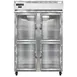 Continental Refrigerator 2FNGDHD 52" 2-Section Reach-In Freezer, 4 Glass Half Doors, Top Mounted, 48 cu. ft. 1 image