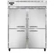 Continental Refrigerator 2FENPTHD 57" 2-Section Pass-Thru Freezer, 8 Half Solid Doors, 50 cu. ft., Stainless Steel Front, Top Mounted 1 image