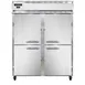 Continental Refrigerator 2FENSSHD 57" 2-Section Reach-In Freezer, 4 Half Solid Doors, Stainless Steel, 50 cu. ft., Self-Contained 1 image