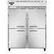Continental Refrigerator 2FESNSSHD 57" Two Section Reach-In Freezer w/ 4 Half Solid Doors, All Stainless Steel, 40 cu. ft. 1 image