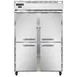 Continental Refrigerator 2FNHD 52" 2-Section Reach-In Freezer, 4 Half Solid Doors, 48 cu. ft., Stainless Steel Front, Aluminum Interior, Self-Contained 1 image