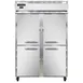 Continental Refrigerator 2FNSAHD 52" 2-Section Reach-In Freezer, 4 Half Solid Doors, Stainless Steel, 48 cu. ft. 1 image