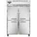 Continental Refrigerator 2FSNSSHD 52" Two Section Reach-In Freezer w/ 4 Half Solid Doors, All Stainless Steel, 32 cu. ft. 1 image